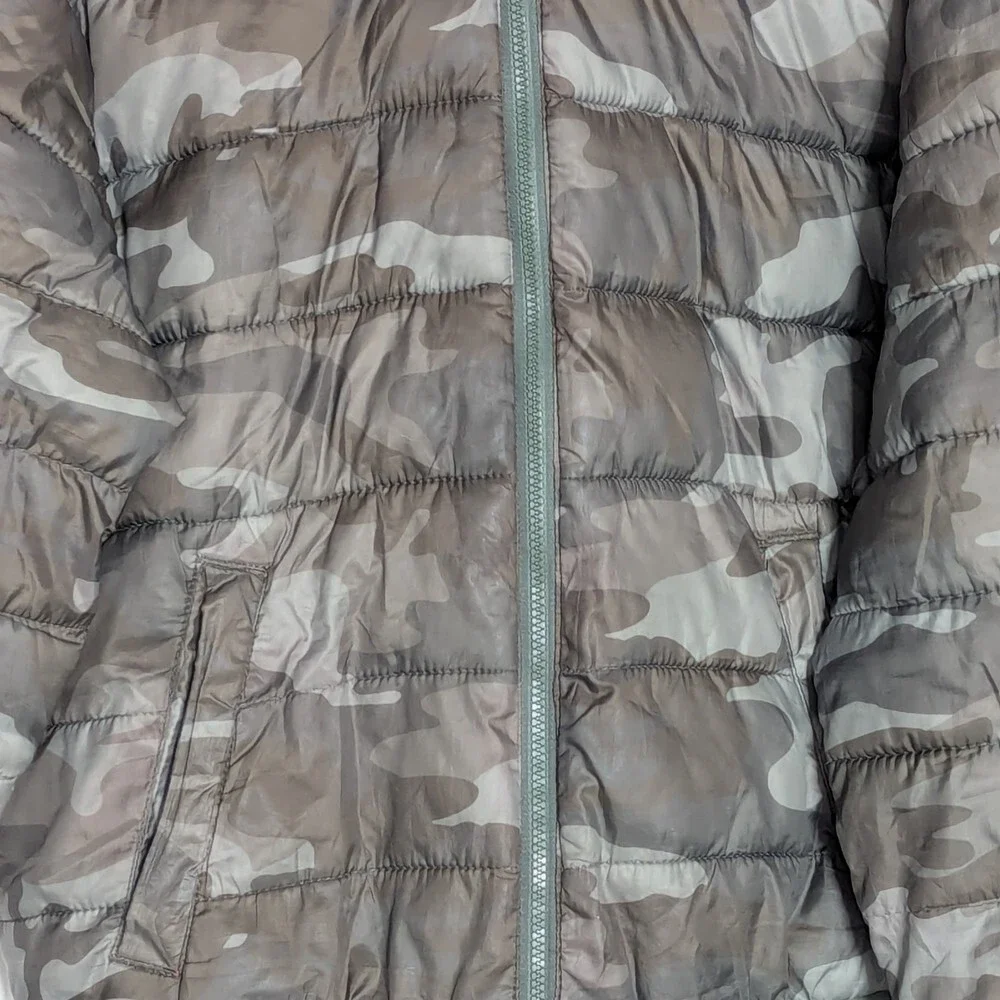 Justice Girls (Size 8)Camouflage Puffer Jacket w/Jersey Hood & Full Zipper Front